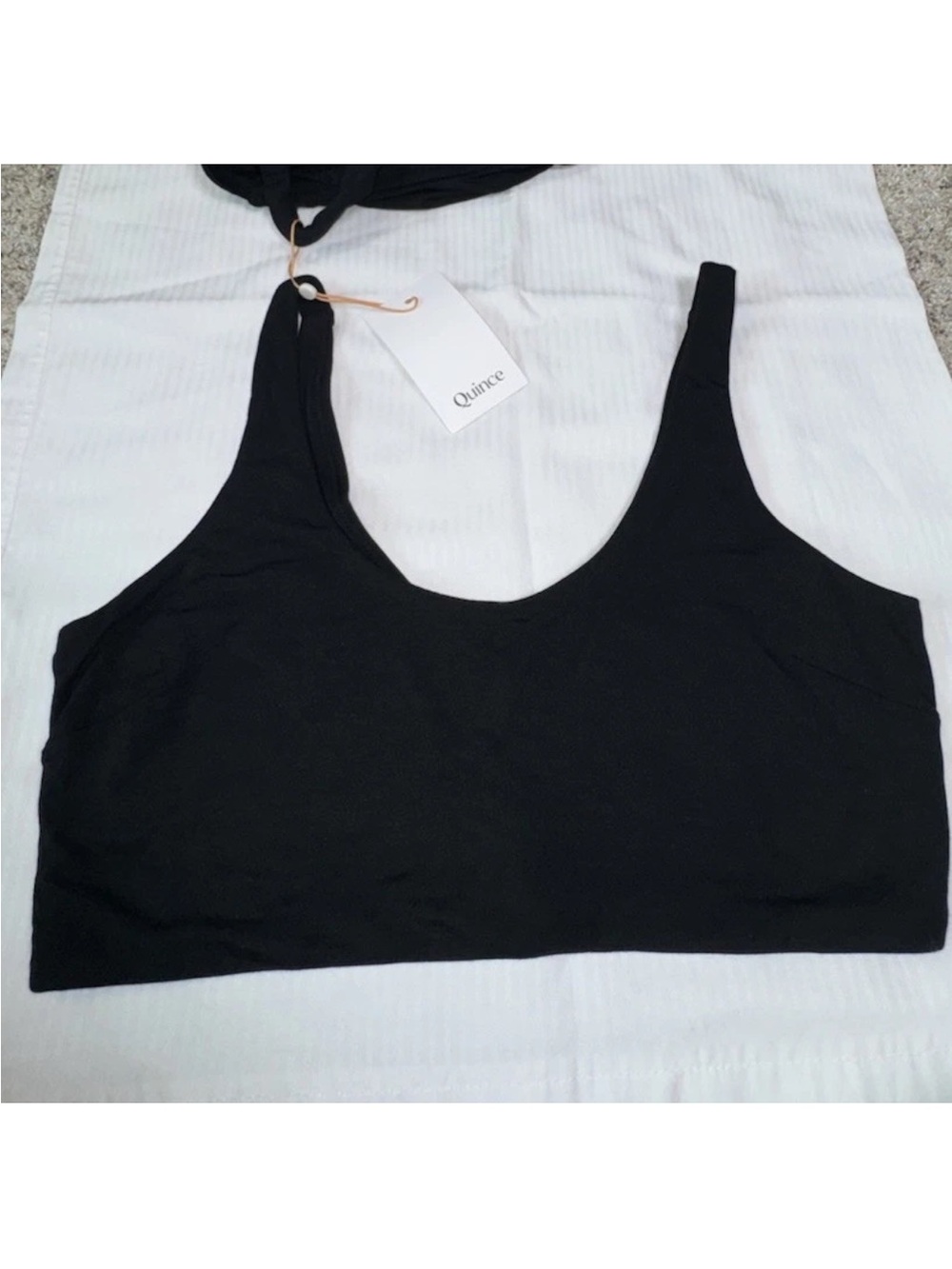 Quince Micromodal Ruched Bralette 2 Pack Black Size L NWT Wireless Stretch - Picture 6 of 8
